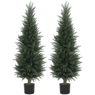 HOMCOM Set Of 2 Decorative Artificial Plant - Fake Plants For Home Decor - 120 cm | TJ Hughes