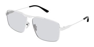 Balenciaga BB0418SK Asian Fit 004 Mens Sunglasses Silver Size 62