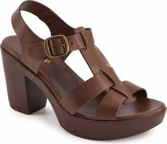Andrea Womens T-Bar Platform Sandals In Dark Brown