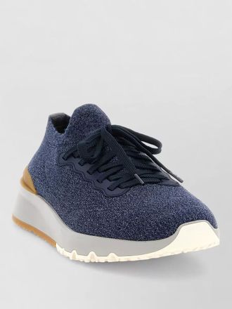 Brunello Cucinelli jacquard knit lace-up sneakers