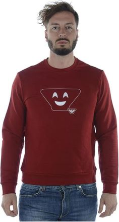 Emporio Armani Sweatshirt Hoodie - Heren - Sweatshirts - Rood - L - Katoen - Hoodies & sweatvesten