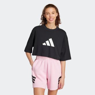 adidas T-Shirt ADIDAS SPORTSWEAR W FI 3B TEE, Damen, Gr. XXL, schwarz, Obermaterial: 100% Baumwolle, Rundhals, Shirts T-Shirt, klassischer Rundhalsausschnitt