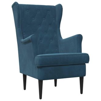 vidaXL Sill&oacute;n Azul Terciopelo Vidaxl