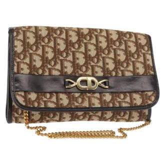 Dior Pre-owned Shoulder Bags, female, Brown, Size: ONE SIZE Pre-owned Trotter Canvas Shoulder Bag