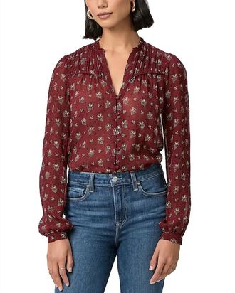 Paige Monika Blouse In Oxblood Multi