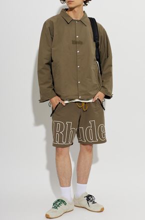 Rhude Jacket With Embroidered Logo, Mens, Brown