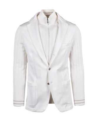 Eleventy White Cotton Polyester Blazer