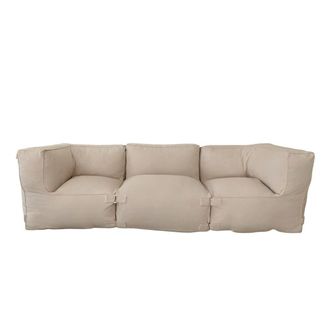 Concept Usine Conjunto de jard&iacute;n modular de 3 plazas beige en tejido repelente al ag