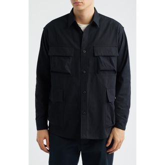 Snow Peak Takibi Herringbone Shirt Jacket in Black at Nordstrom, Size X-Large