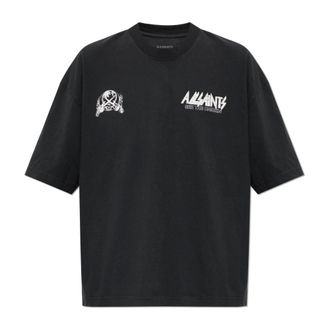 AllSaints Tops, Heren, Zwart, XS, Katoen, Chromium T-shirt met korte mouwen en grafische print