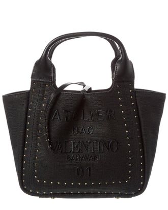Valentino Atelier Canvas & Leather Tote (Authentic Pre-Loved)