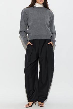 R&oacute;he Wool Pleated Trousers, Womens, Black