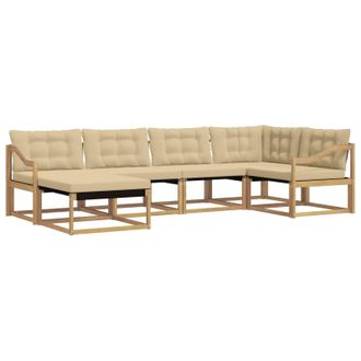 vidaXL Conjunto De Sof&aacute;s De Exterior Con Coj&iacute;n 6 Pcs Y Beige Vidaxl