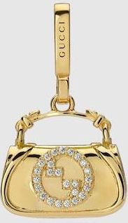 Gucci Blondie Charm With Crystals, Gold-toned metal, Gold-toned metal