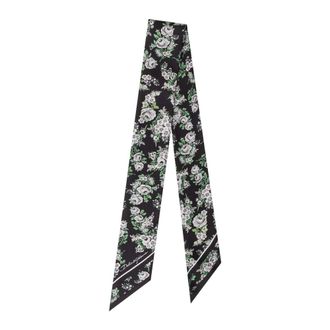 Dolce & Gabbana Silky Scarves, female, Black, Size: ONE SIZE Floral Silk Twill Bandeau