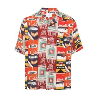 Rhude Short Sleeve Shirts, male, Multicolor, L, Cigaretta Shirt