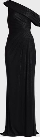 Tadashi Shoji Leary Draped One-Shoulder Gown