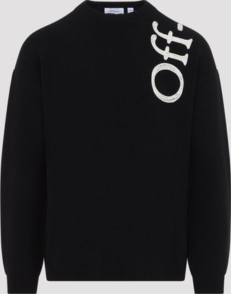Off-white Girocollo in maglia verticale color bianco sporco