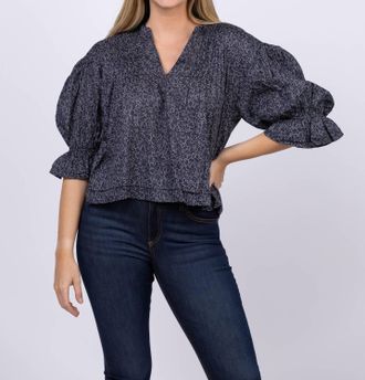 Nation Ltd Scarlet Pintuck Printed Blouse In Santa Fe Floral