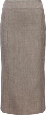 Maison Margiela Midi-rok met split - Bruin