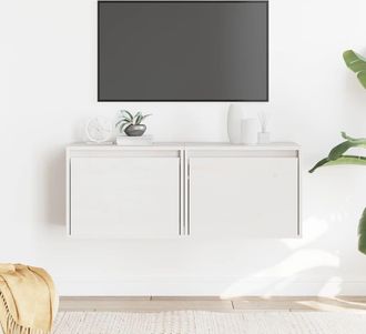 vidaXL Armarios De Pared 2 Uds Madera Maciza Pino Blanco 45x30x35 Cm Vidaxl