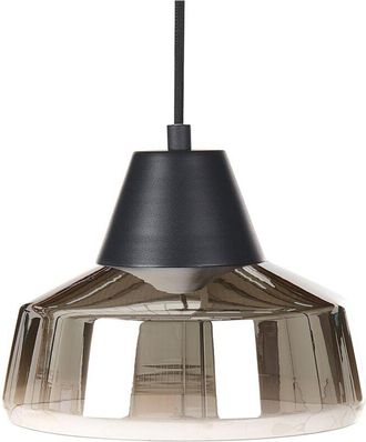 Beliani L&aacute;mpara De Techo De Metal Dorado Negro 172 Cm Pantalla Vidrio Ahumado Talparo