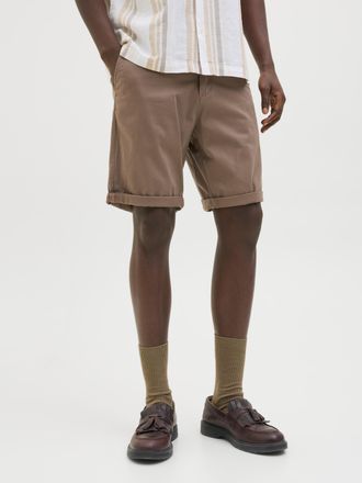 Jack & Jones Chinoshorts JACK & JONES JPSTBOWIE JJSHORTS S, Herren, Gr. XS, N-Gr, braun (morel), Web, Obermaterial: 98% Baumwolle, 2% Elasthan, unifarben, regular 