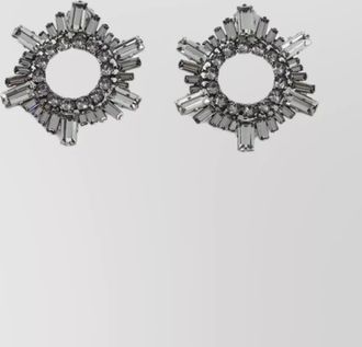 Amina Muaddi mini gemstone embellished hoop earrings