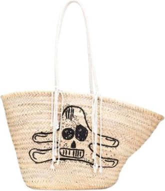 Celine Pre-owned Tote Bags, female, Beige, Size: ONE SIZE Pre-owned Embroidered Raffia Tote