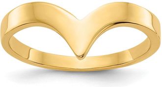 Diamond2Deal 14k Yellow Gold Polished Chevron Ring