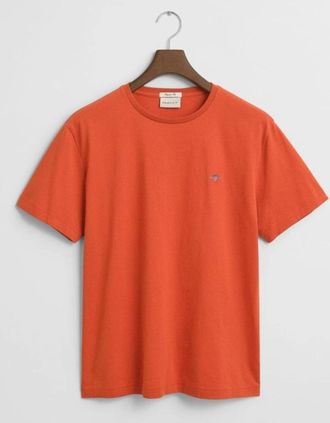 GANT Mens GANT Regular Shield T-Shirt, Deep Orange - Size: 38