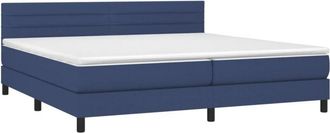 vidaXL Vidaxl - Cama Box Spring Con Colch&oacute;n Tela Azul 200x200 Cm