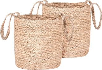 Beliani Set Di 2 Ceste In Juta Beige Kaella