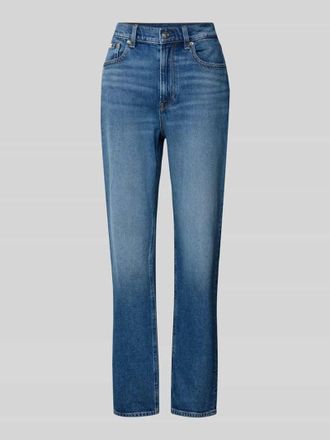 Calvin Klein Jeans Straight Fit Jeans mit Logo-Patch Modell Mom in Hellblau, Gr&ouml;&szlig;e 26/32