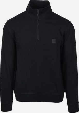 HUGO BOSS Mens Boss Orange ZETRUST Half Zip SWEATSHIRT BLACK - Size: SIZE 2xl
