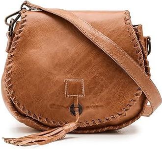 Bed St&uuml; Half Moon Cross Body Womens Handbags Tan Rustic, Cotton/Leather