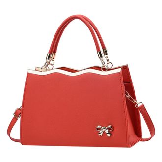Generic Women Bags New Bags Ladies Trendy Bow Fashion Sports Messenger Shoulder Handbag Car Handbag Holder between Seats (Red, One Size)