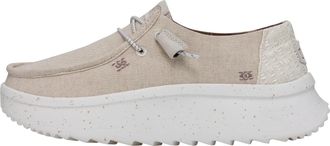 HeyDude Hey Dude Womens Wendy Peak Chambray Moccasin, Cream, 6.5 UK