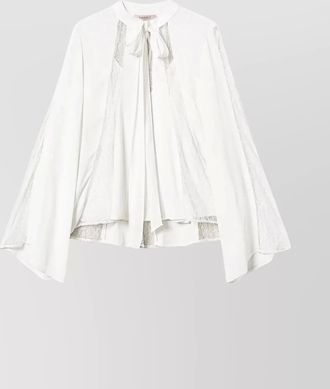 Twin-Set sheer blouse with bow and lace panels