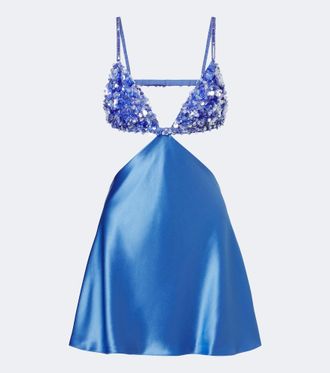 Retrof&ecirc;te Retrof&ecirc;te Taliera embellished satin cut-out minidress