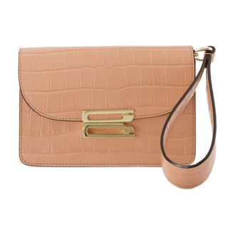 Victoria Beckham Womens Nano Dorian Card Case Beige Calfskin Cases