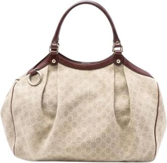 Gucci Pre-owned Handbags, female, Beige, Size: ONE SIZE Pre-owned Sukey Tote Bag