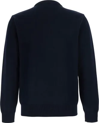 Emporio Armani Mens Crewneck Sweater Blue Cotton Tops Top