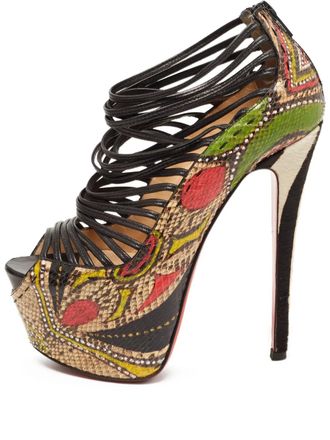 Christian Louboutin 135mm Zoulou platform strapped heeled sandals - Black