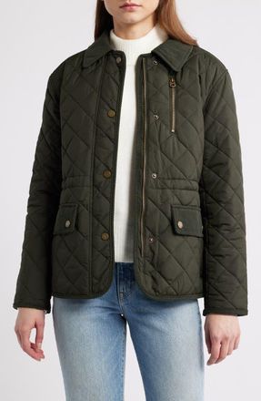 Lucky Brand Quilted Hunting Jacket in Dark Moss at Nordstrom, Size X-Large