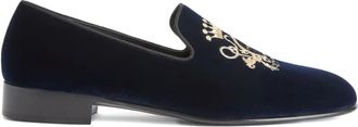 Giuseppe Zanotti TERENCE loafers met grosgrain-borduurwerk - Blauw