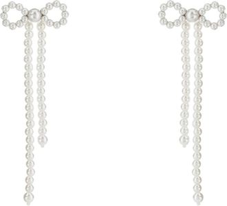 Self Portrait Earrings, female, White, Size: ONE SIZE Pearl Bow Earrings