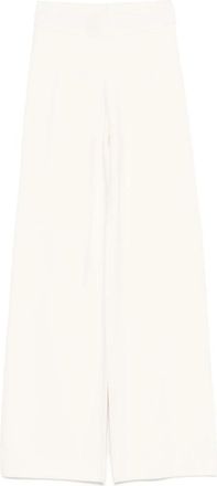Max Mara Witte zijden & nylon broek - Dames - Wijde Broeken - Wit - S - Nylon - Broeken