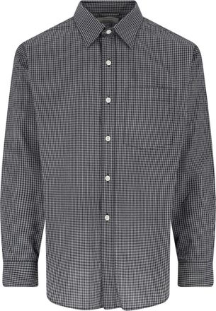 Mfpen Black Executive Checkered Cotton Shirt