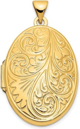Diamond2Deal 10k Yellow Gold Yellow Scroll Oval Locket Pendant